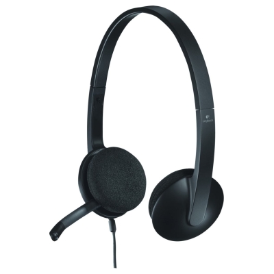 Logitech H340 Corded Headset - BLACK - USB