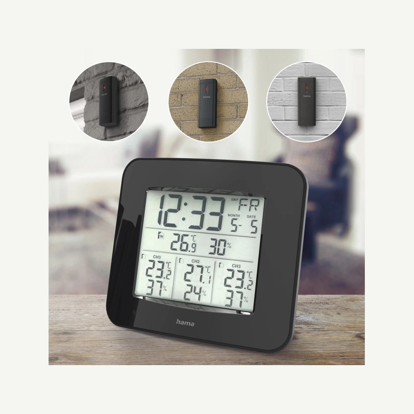 Hama 00186311 Weather station EWS-Trio Black