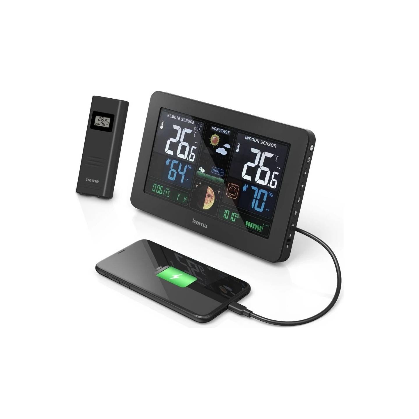 Hama 00186380 Weather station Premium Black