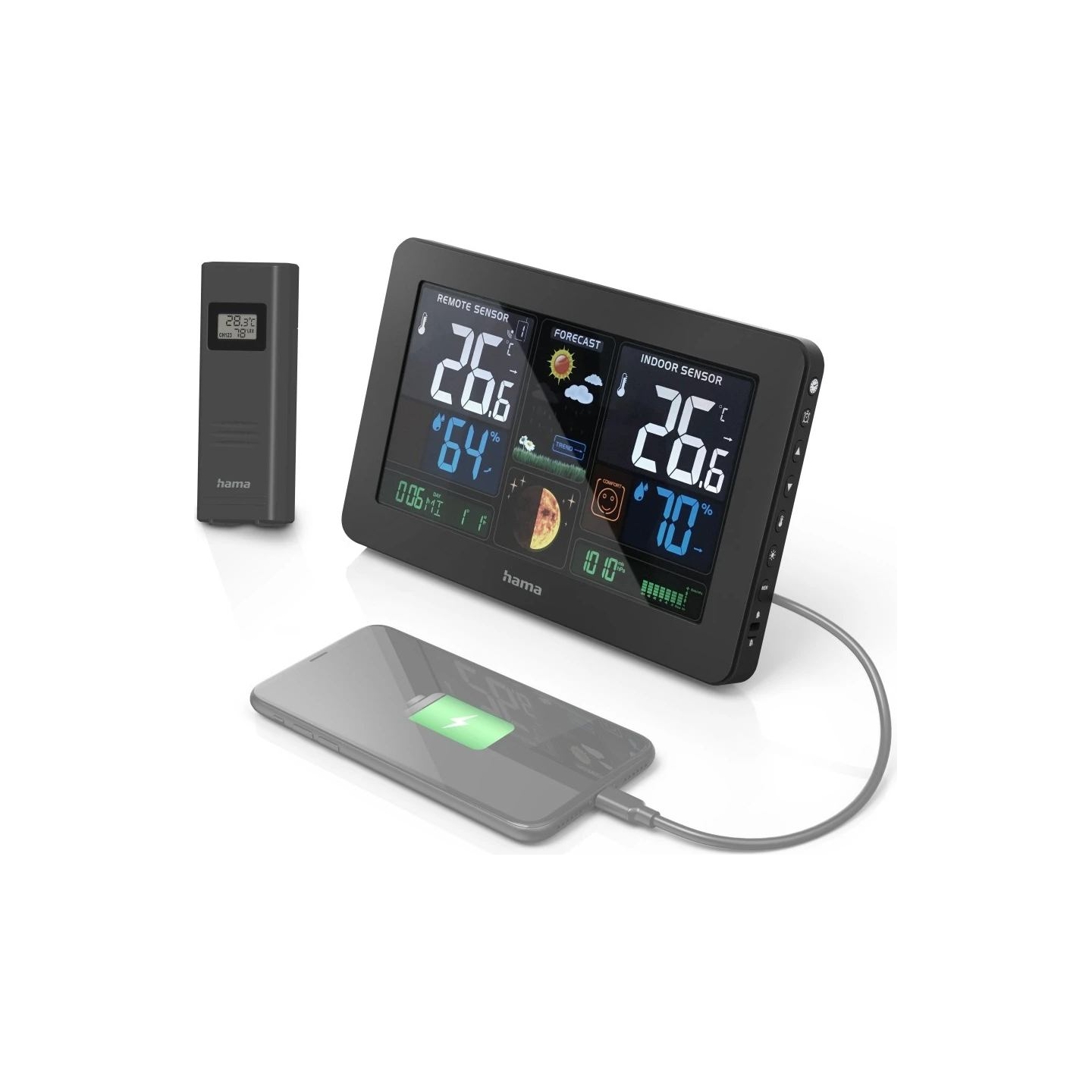 Hama 00186380 Weather station Premium Black
