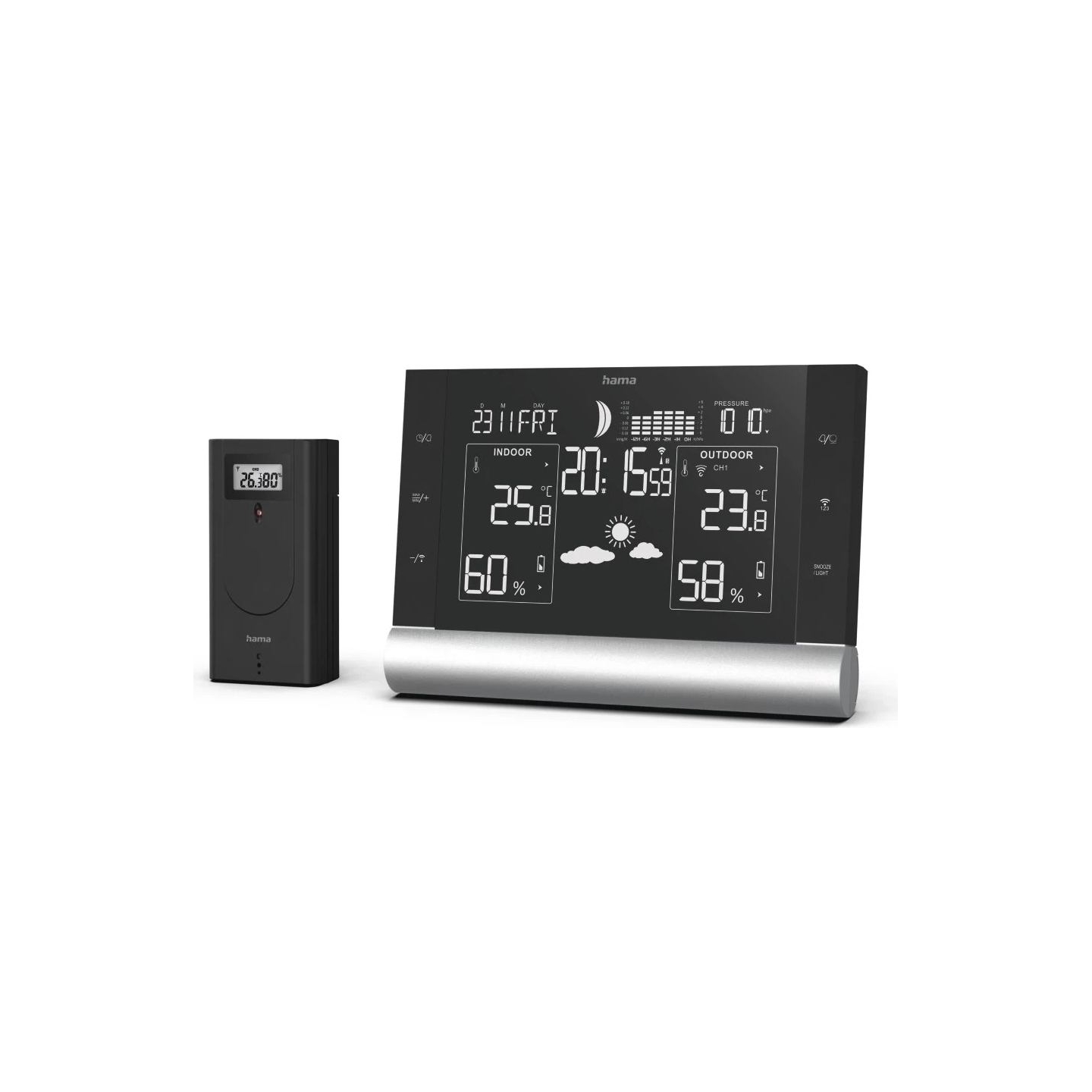 Hama 00186418 Black Line Plus Weather Station black