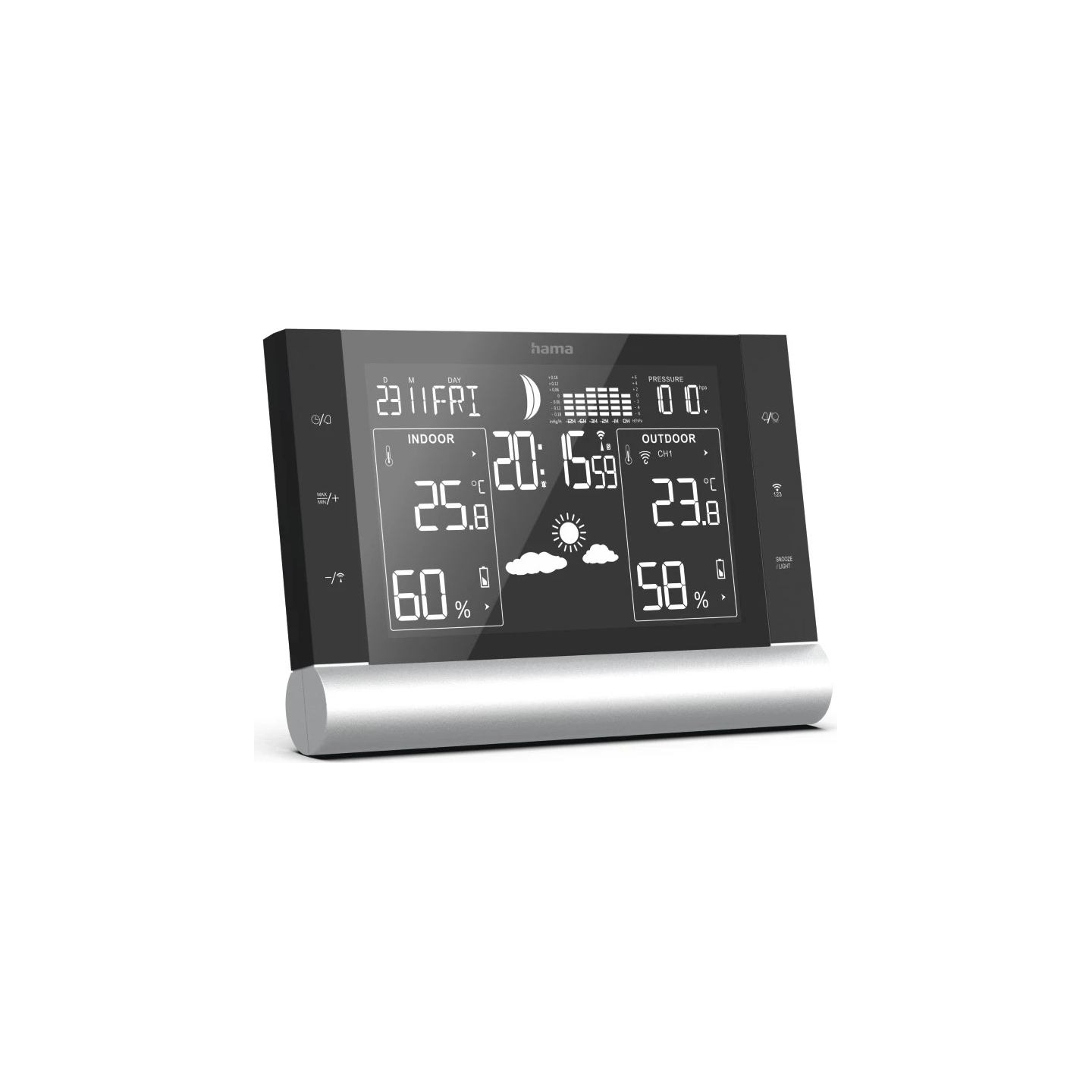 Hama 00186418 Black Line Plus Weather Station black