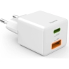 Hama 00201991 Fast Charger 1x USB-C 1x USB-A, Mini Charger, PD, 20W, White