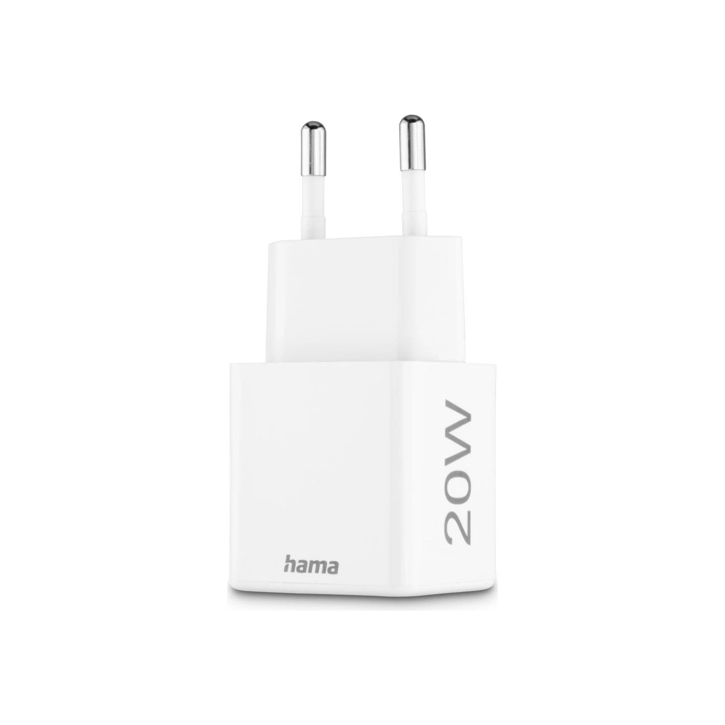 Hama 00201991 Fast Charger 1x USB-C 1x USB-A, Mini Charger, PD, 20W, White