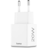 Hama 00201991 Fast Charger 1x USB-C 1x USB-A, Mini Charger, PD, 20W, White
