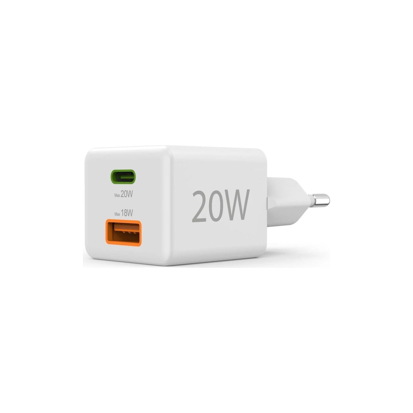 Hama 00201991 Fast Charger 1x USB-C 1x USB-A, Mini Charger, PD, 20W, White