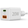 Hama 00201991 Fast Charger 1x USB-C 1x USB-A, Mini Charger, PD, 20W, White