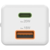 Hama 00201991 Fast Charger 1x USB-C 1x USB-A, Mini Charger, PD, 20W, White