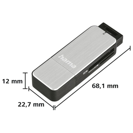 Hama 00123900 USB 3.0 Card Reader Aluminium