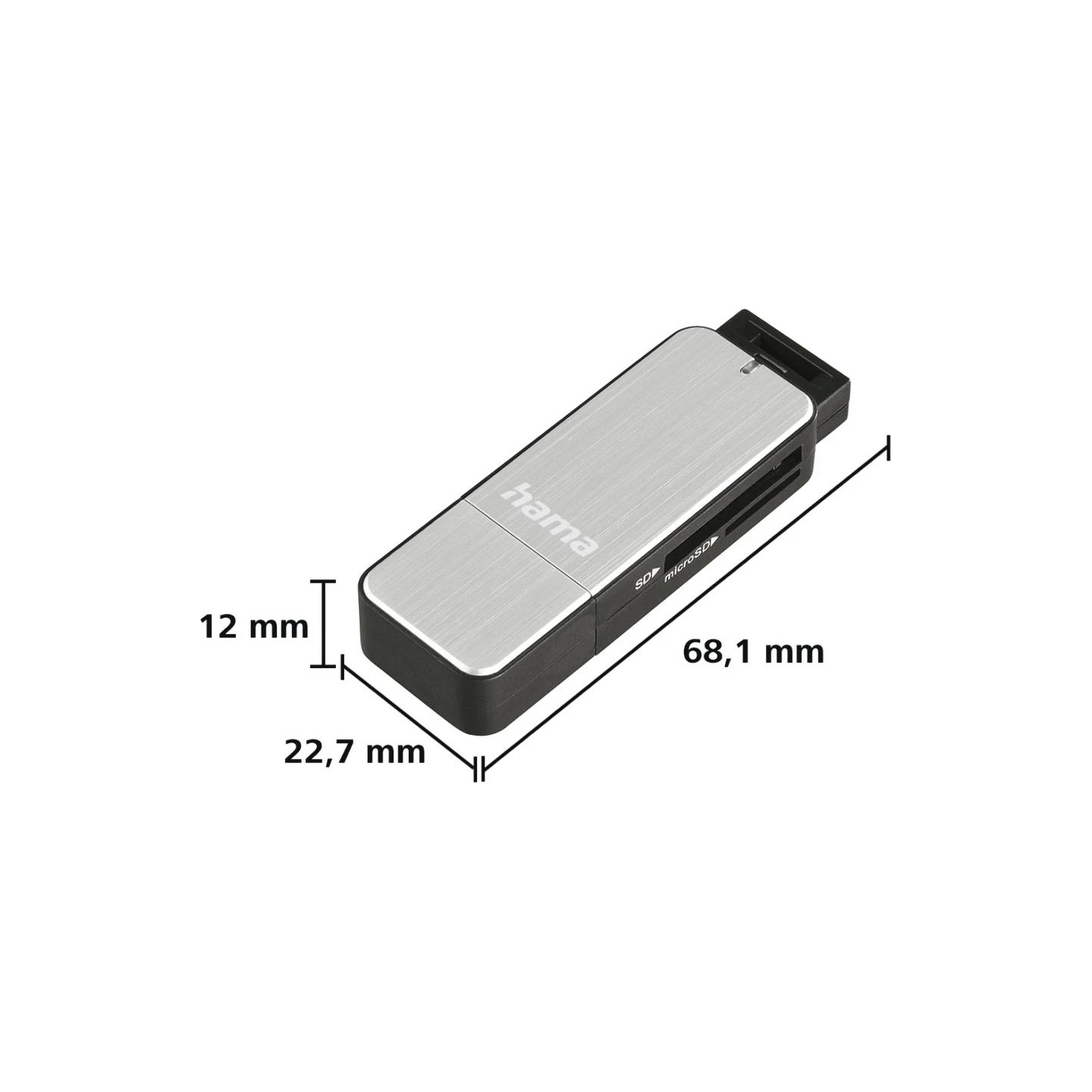 Hama 00123900 USB 3.0 Card Reader Aluminium