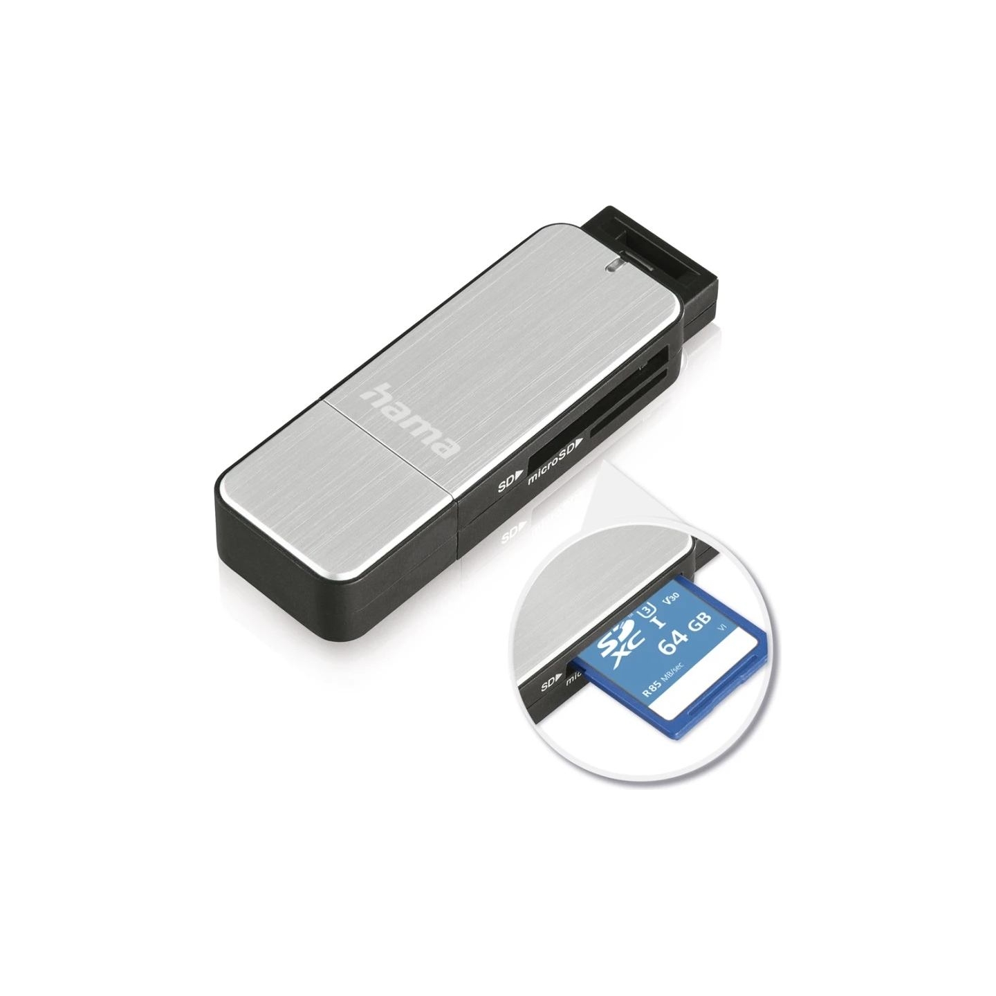 Hama 00123900 USB 3.0 Card Reader Aluminium