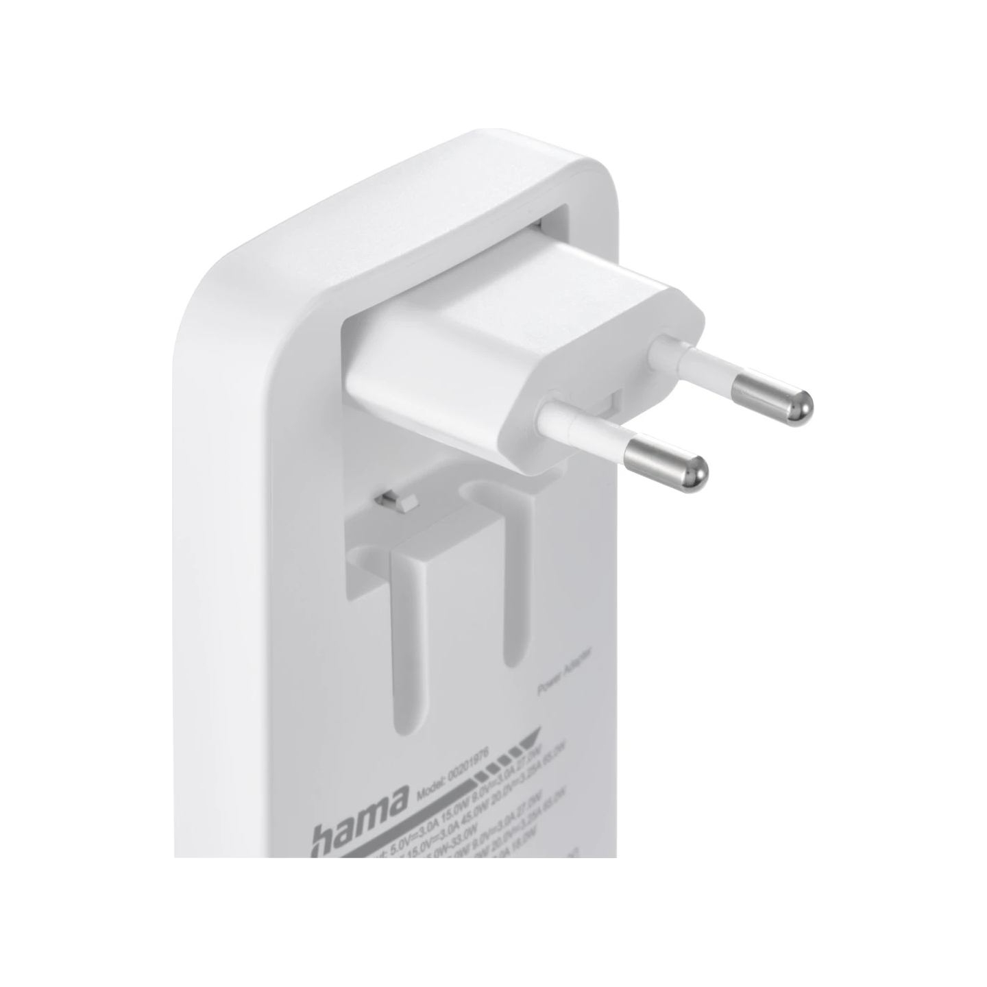 Hama 00201976 Flat Charger 220V With 2xUSB-C/USB-A  65W White