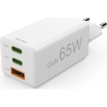 Hama 00201996 Fast Charger GaN, 2x USB-C, 1x USB-A, Mini Charger, PD, 65W, White