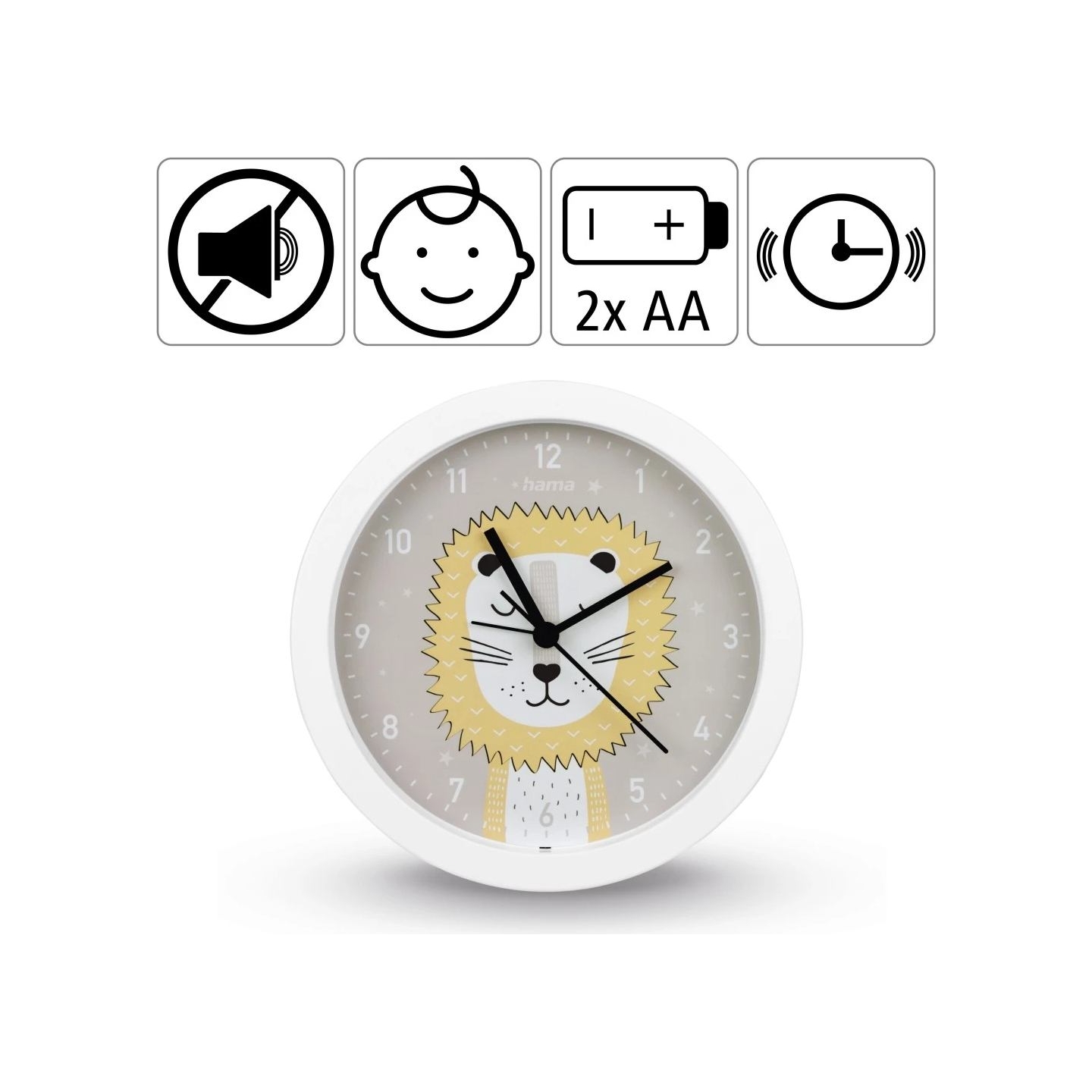 Hama 00186433 Lucky Lion Childrens Desk Clock