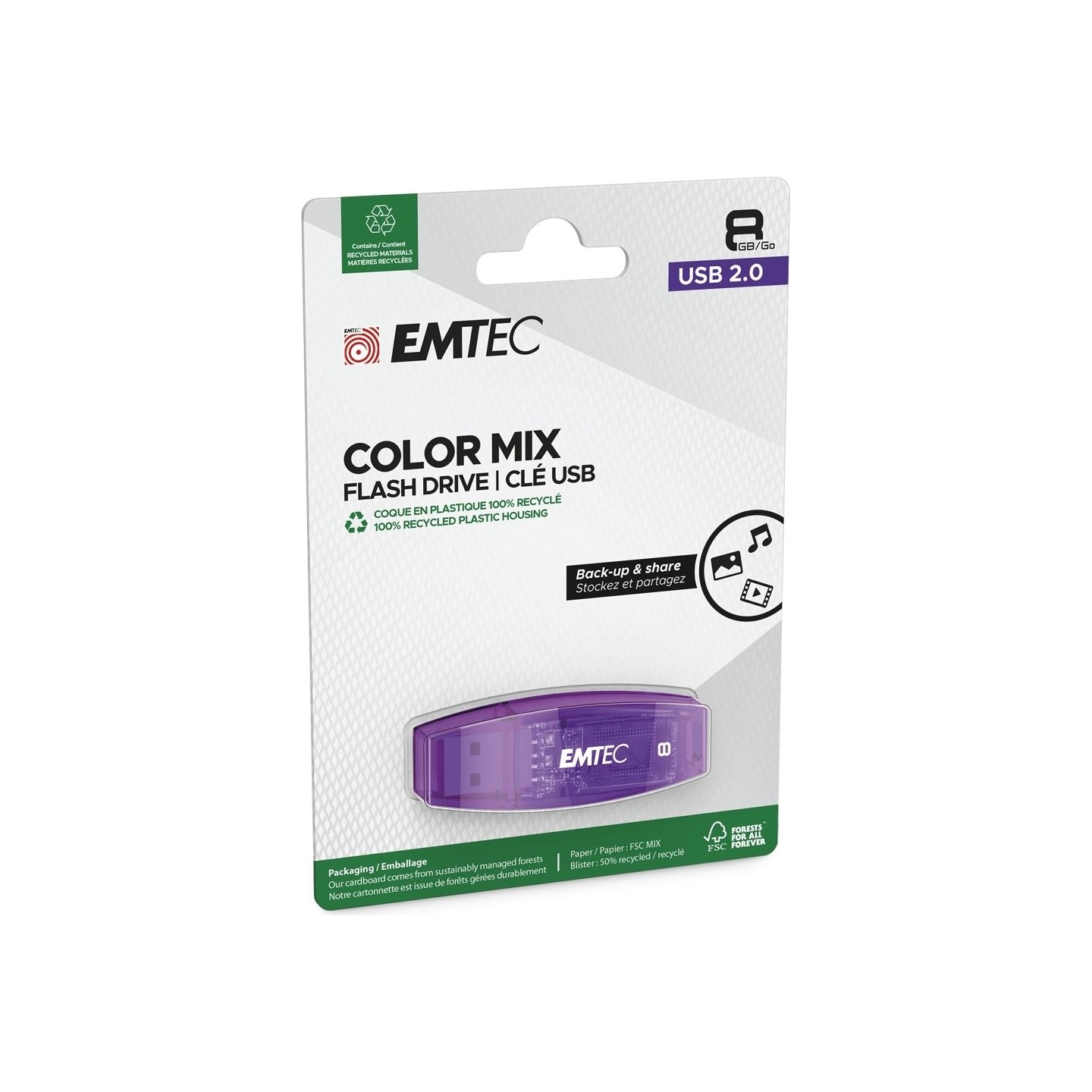 Emtec USB2.0 C410 8GB Purple