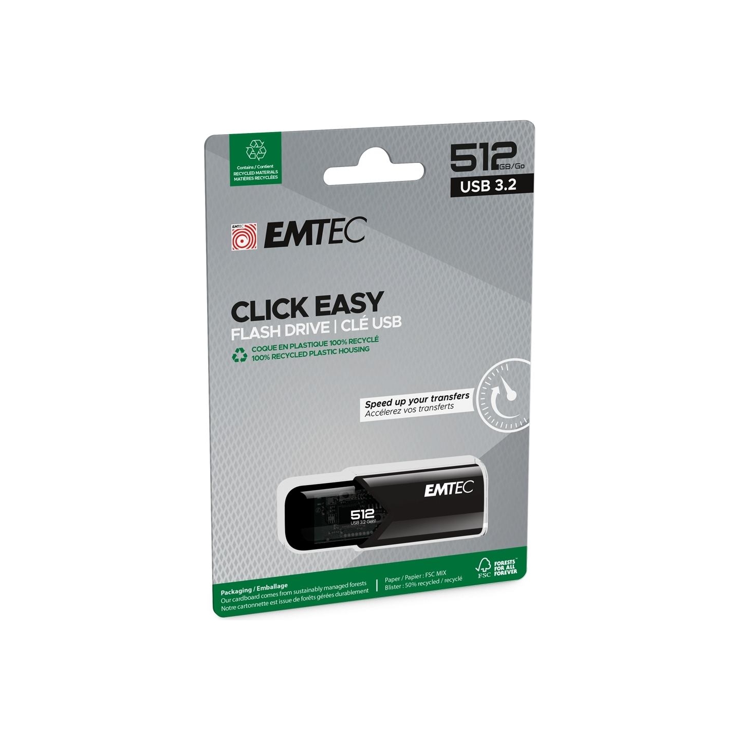 Emtec USB3.2 Click Easy B110 512GB