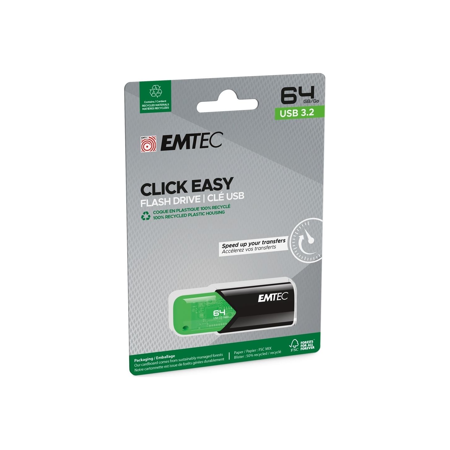 Emtec USB3.2 Click Easy B110 64GB