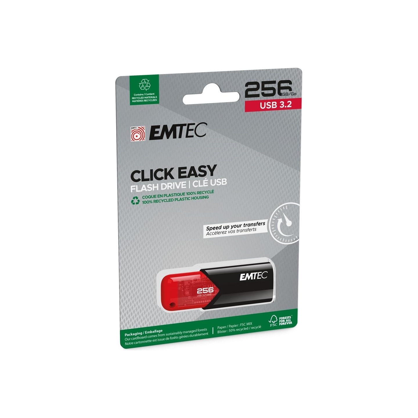 Emtec USB3.2 Click Easy B110 256GB