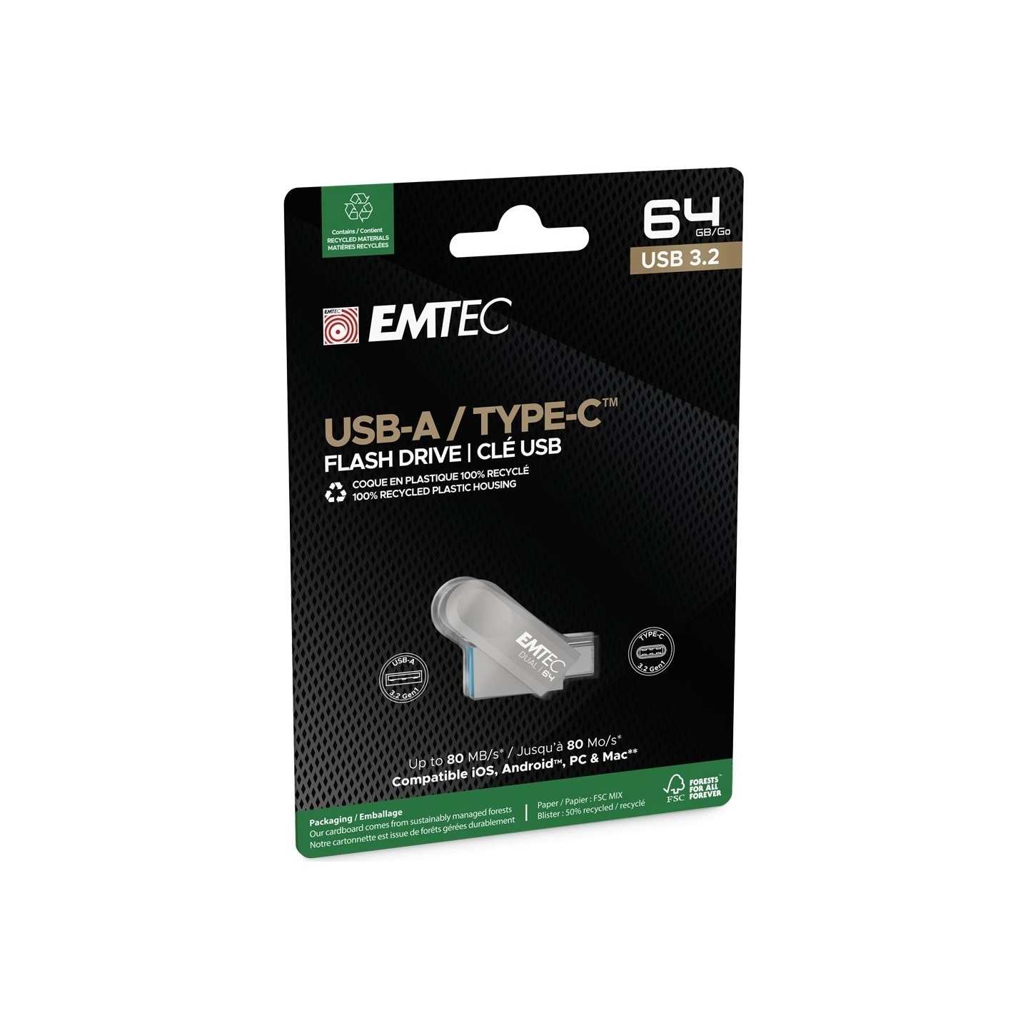 Emtec USB3.2 Type-C Dual D280 64GB