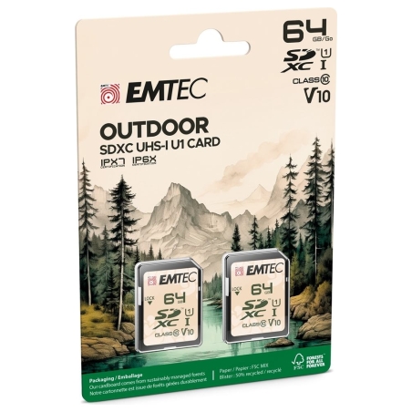 Emtec SDXC 64GB UHS-I U1 V10 Outdoor 2 pcs