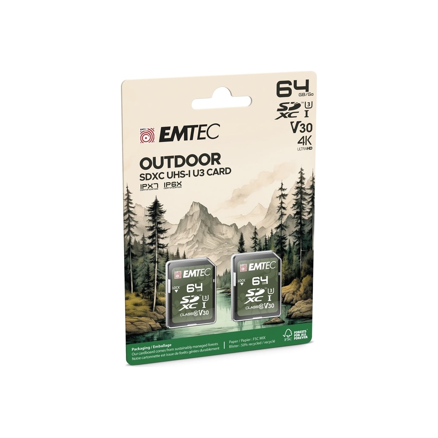 Emtec SDXC 64GB UHS-I U3 V30 Outdoor 2 pcs