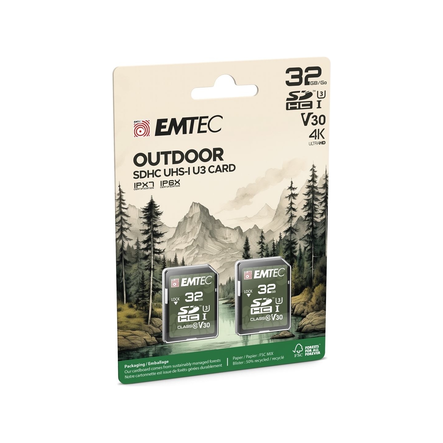 Emtec SDHC 32GB UHS-I U3 V30 Outdoor 2 pcs