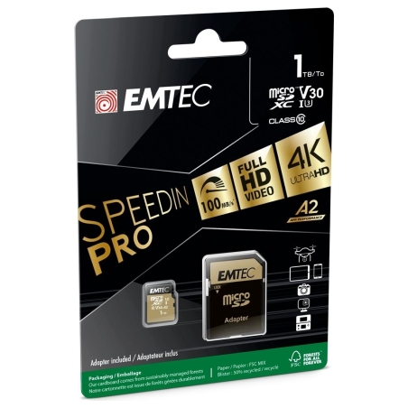Emtec MicroSDXC 1TB UHS-I U3 V30 A2 SpeedIN Pro