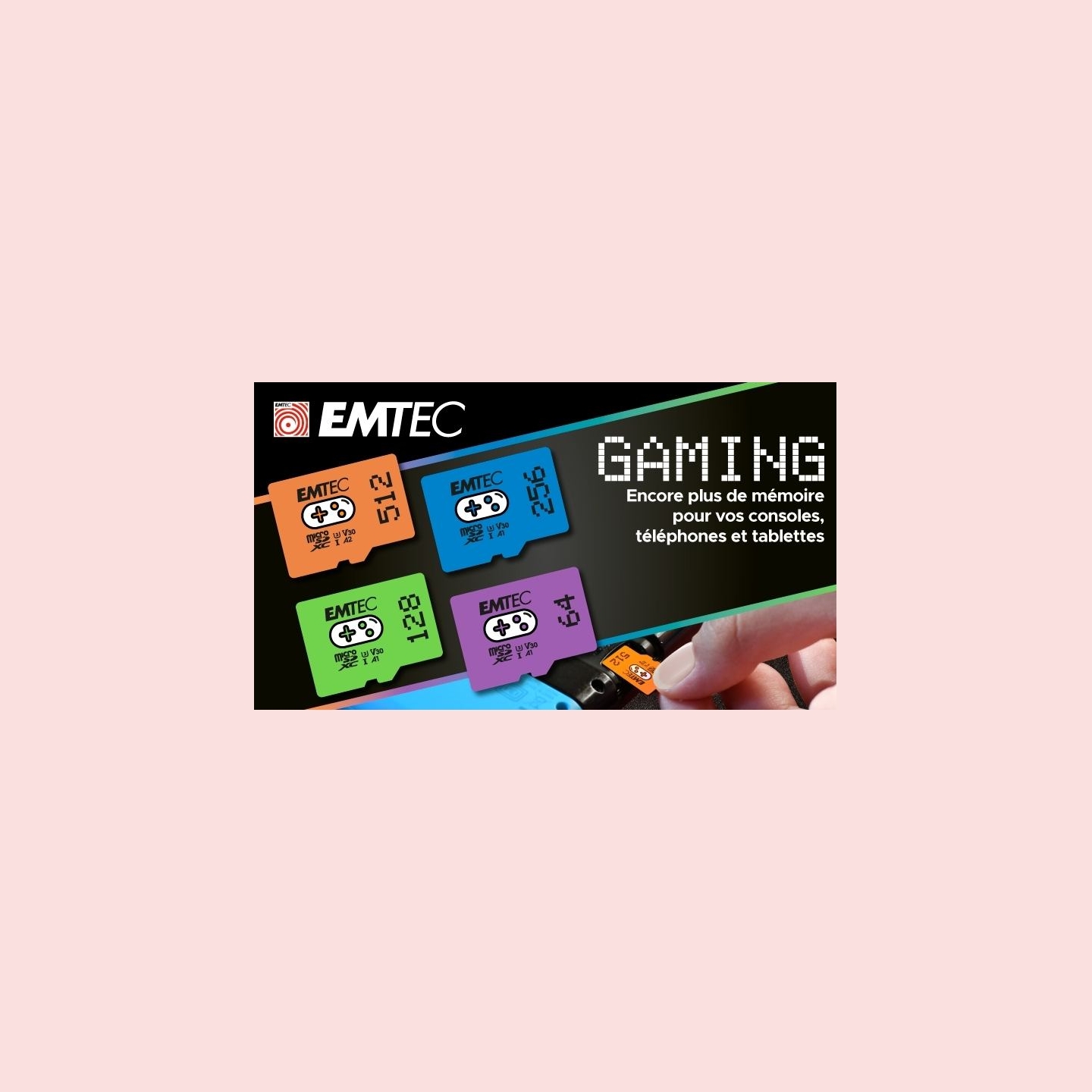 Emtec MicroSDXC 512GB UHSI U3 V30 A2 Gaming Orange