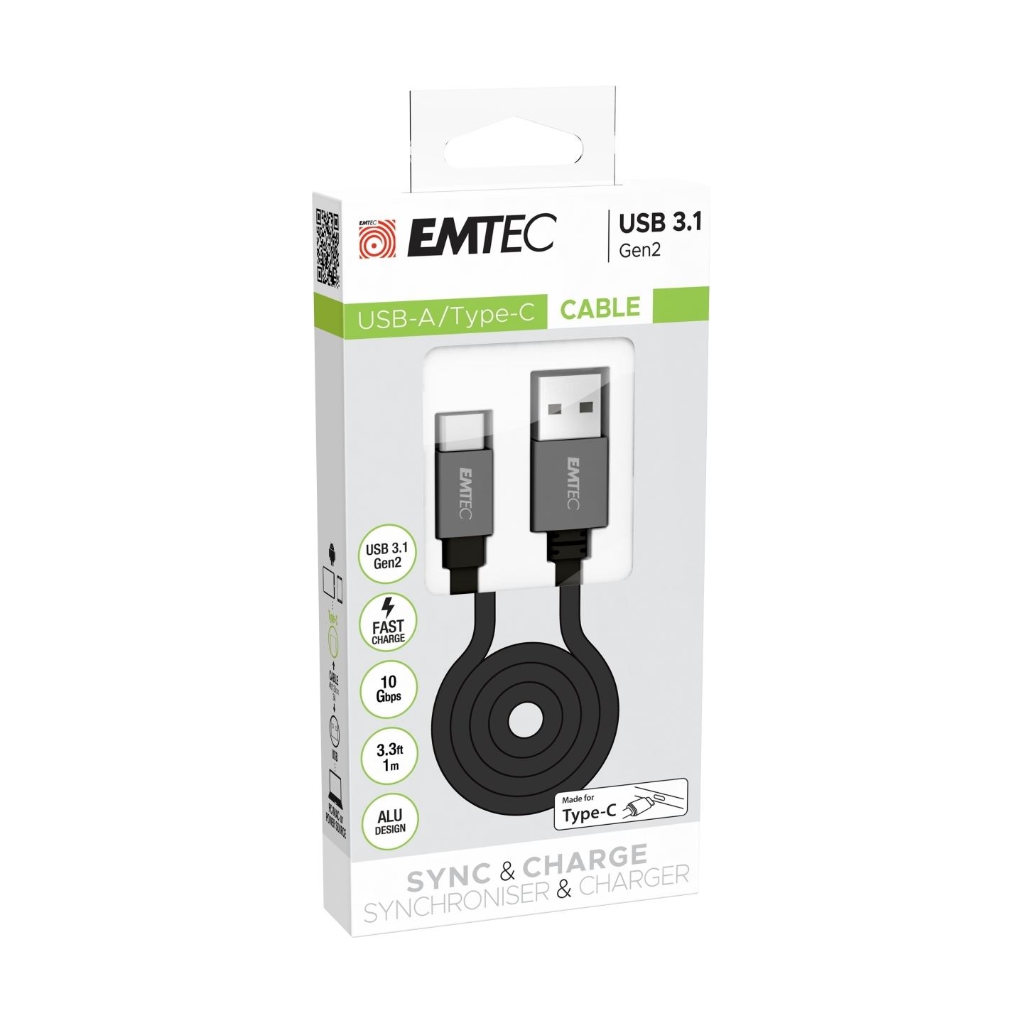 Emtec Cable USB-A to Type-C 1m