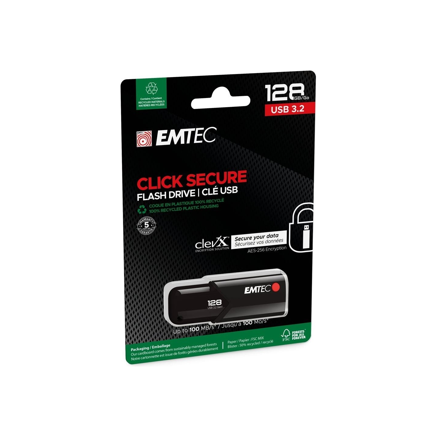 Emtec USB3.2 Click Secure B120 128GB