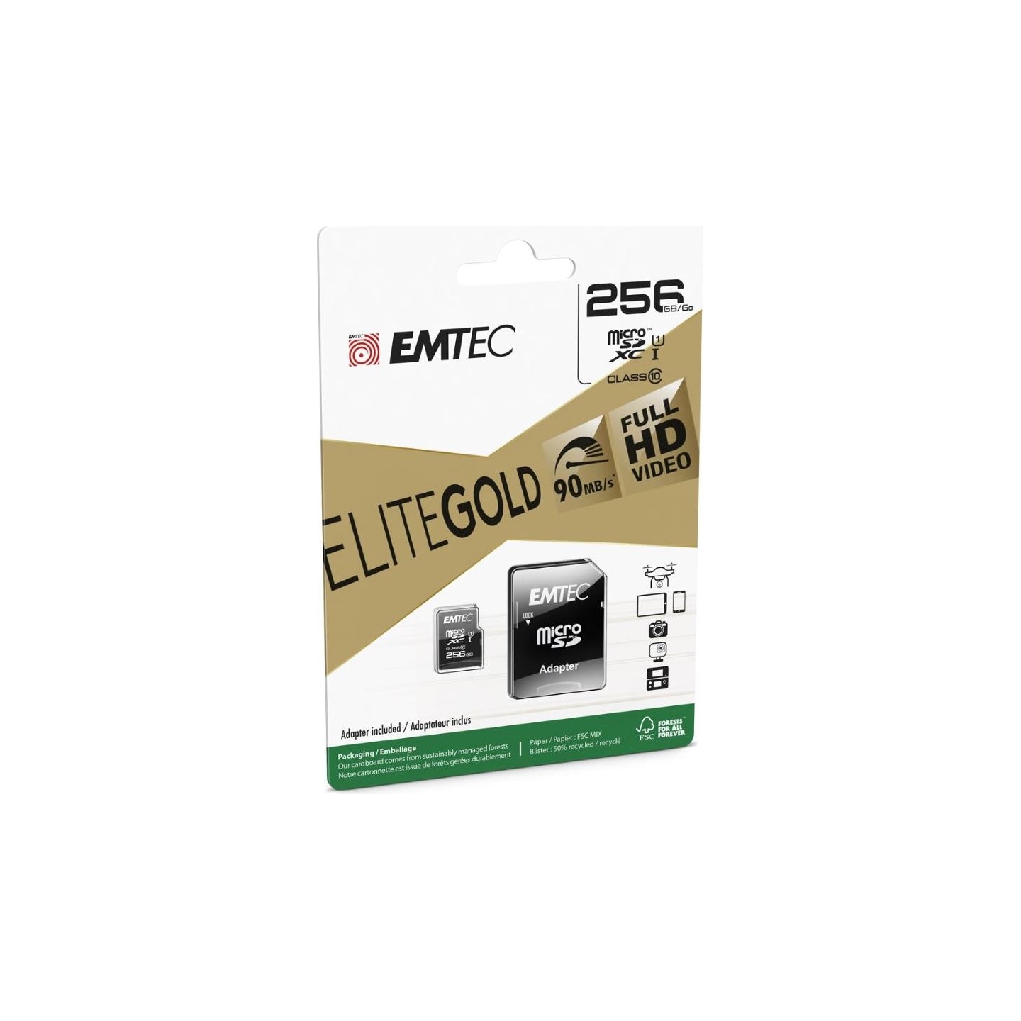 Emtec MicroSDXC 256GB UHS-I U1 EliteGold