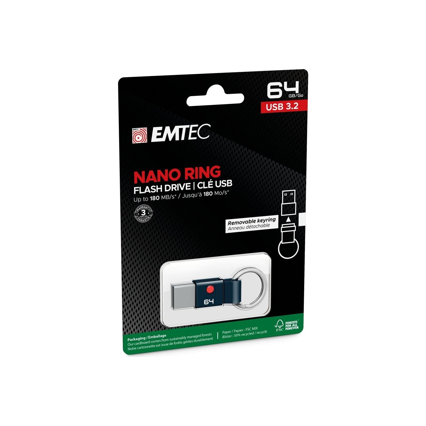 Emtec USB3.2 Nano Ring T100 64GB