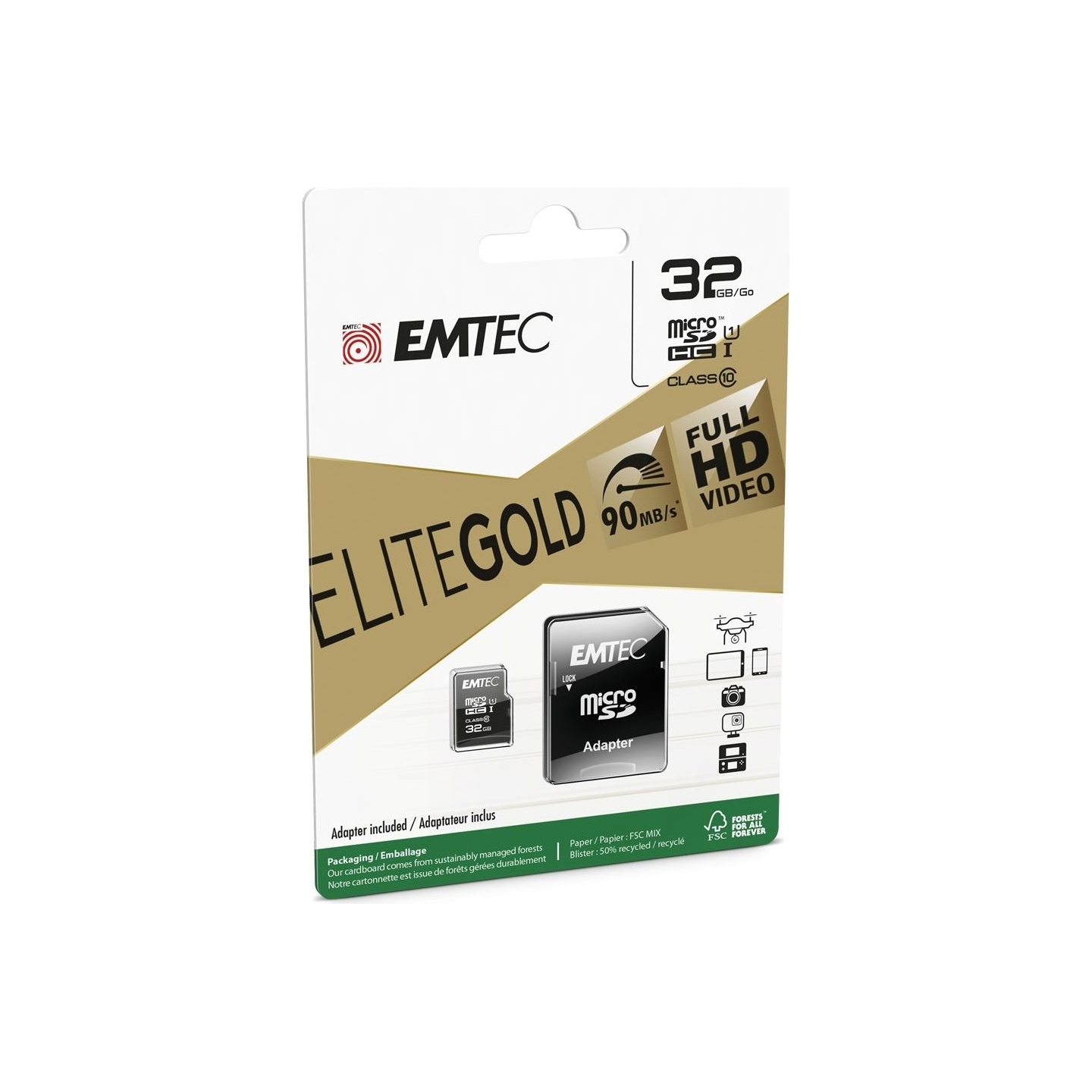Emtec MicroSDHC 32GB UHS-I U1 EliteGold