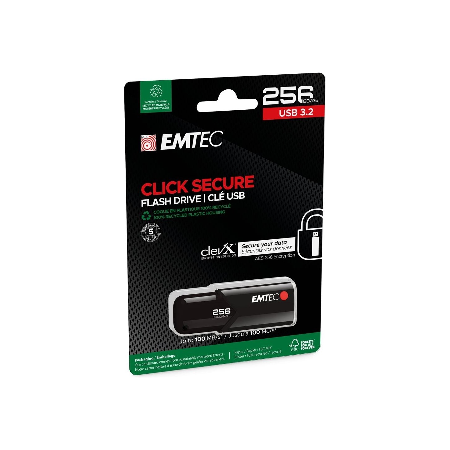 Emtec USB3.2 Click Secure B120 256GB