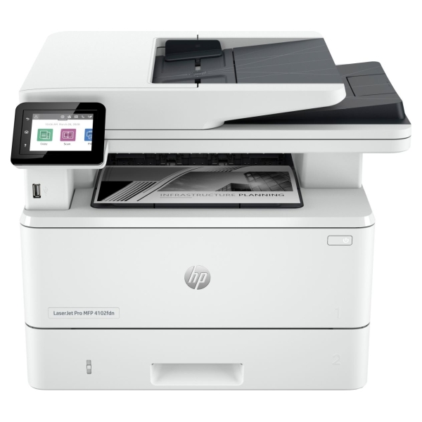 HP LaserJet Pro MFP 4102fdn AIO All-in-One Printer - A4 Mono Laser, Print/Copy/Dual-Side Scan/Fax, Automatic Document Feeder, Au