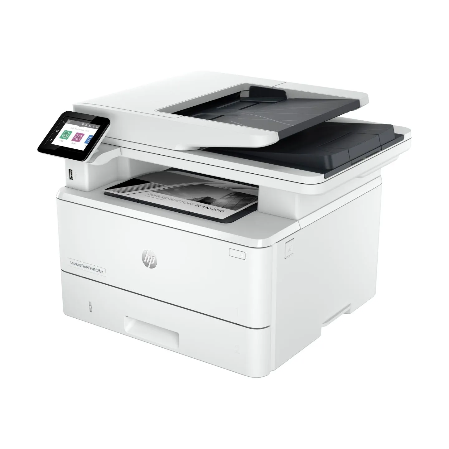HP LaserJet Pro MFP 4102fdn AIO All-in-One Printer - A4 Mono Laser, Print/Copy/Dual-Side Scan/Fax, Automatic Document Feeder, Au