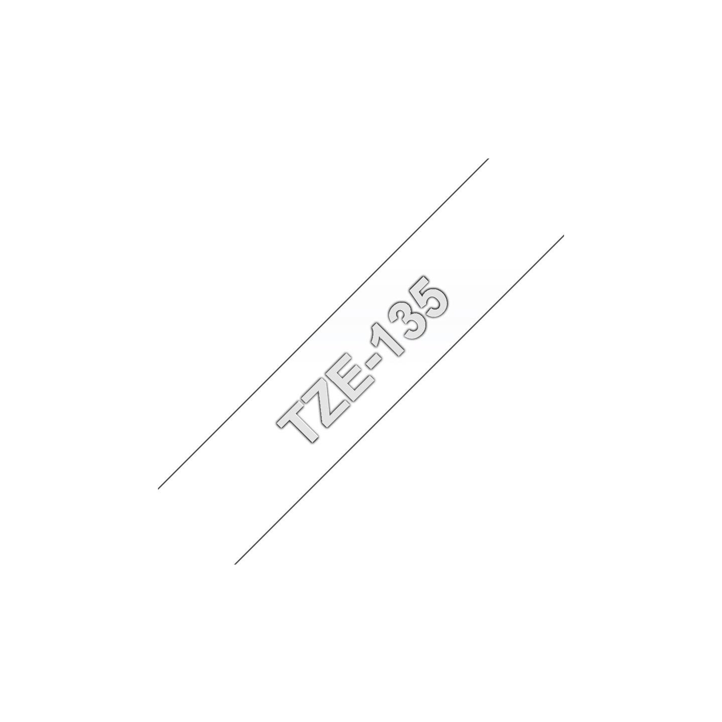 Brother TZE135 12 WHITE ON CLEAR