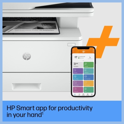 HP LaserJet Pro MFP 4102fdn AIO All-in-One Printer - A4 Mono Laser, Print/Copy/Dual-Side Scan/Fax, Automatic Document Feeder, Au