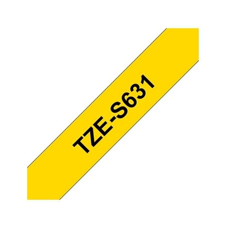 Brother TZES631 12 BLACK ON YELLOW STR.