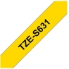 Brother TZES631 12 BLACK ON YELLOW STR.