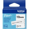 Brother BTAG231 12MM BLACK ON WHITE TAPE