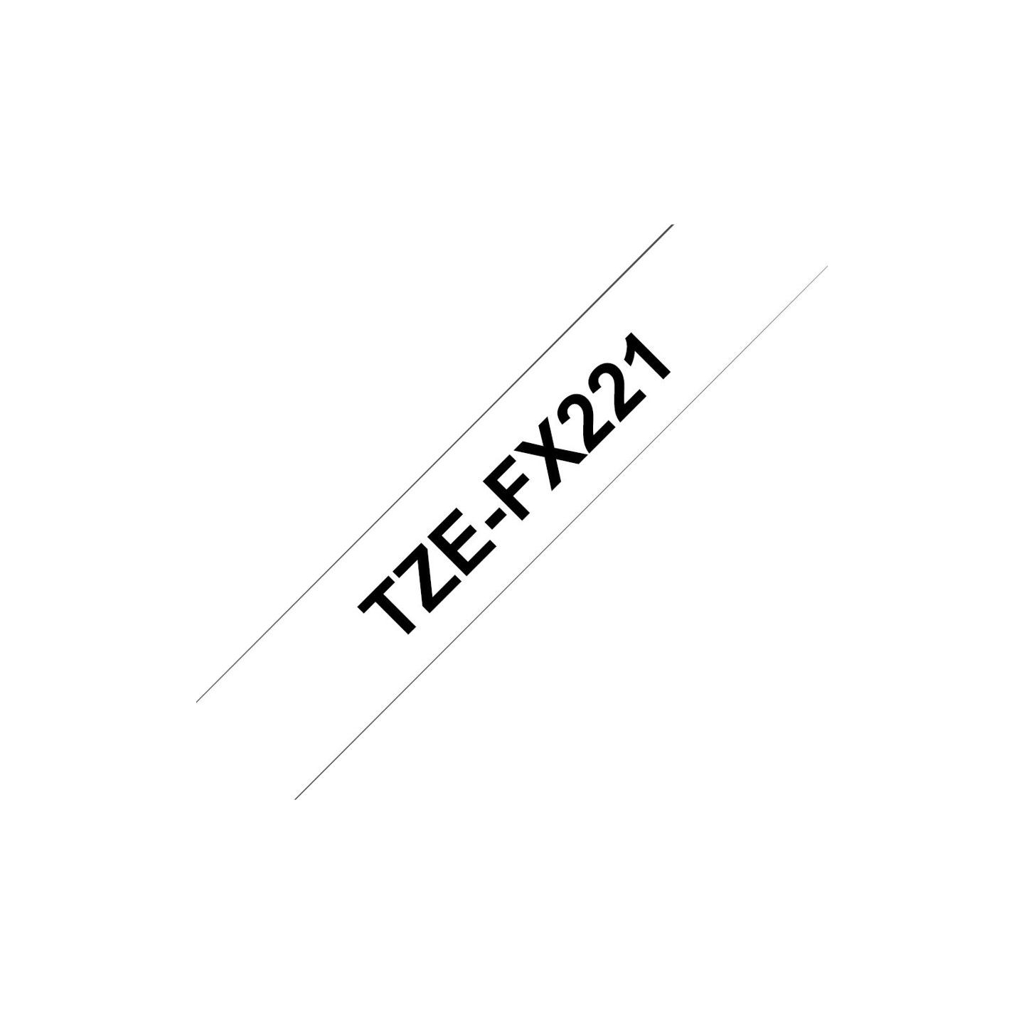 Brother TZEFX221 9 BLACK ON WHITE FLEX