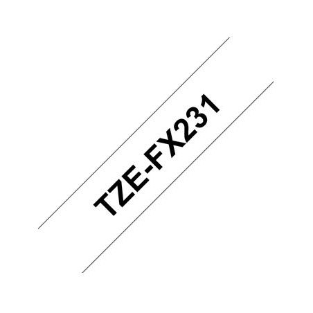 Brother TZEFX231 12 BLACK ON WHITE FLEX
