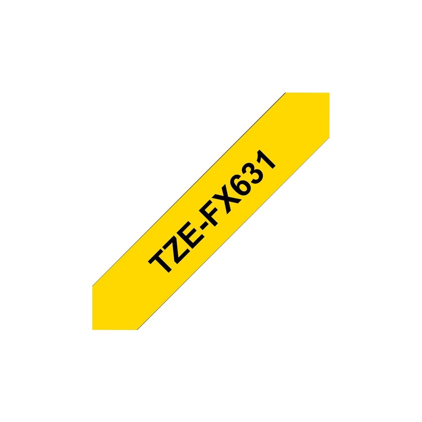 Brother TZEFX631 12 BLACK ON YELLOW FLEX