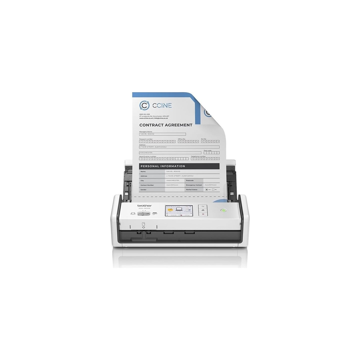 Brother ADS-1800W PORTABLE DOCUMENT SCANNER, A4, DUPLEX, USB/USB-C, WIFI, 30PPM