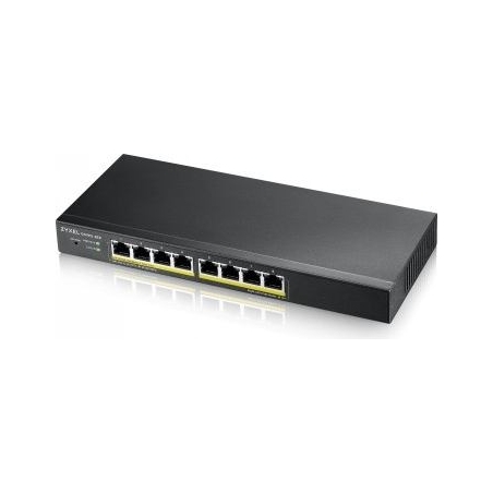 Zyxel GS1915-8EP, 8-PORT GBE POE SMART HYBRID MODE SWITCH, STANDALONE OR NEBULAFLEX CLOUD, 60 WATT 802.3AT, DESKTOP, FANLESS (5Y