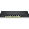 Zyxel GS1915-8EP, 8-PORT GBE POE SMART HYBRID MODE SWITCH, STANDALONE OR NEBULAFLEX CLOUD, 60 WATT 802.3AT, DESKTOP, FANLESS (5Y