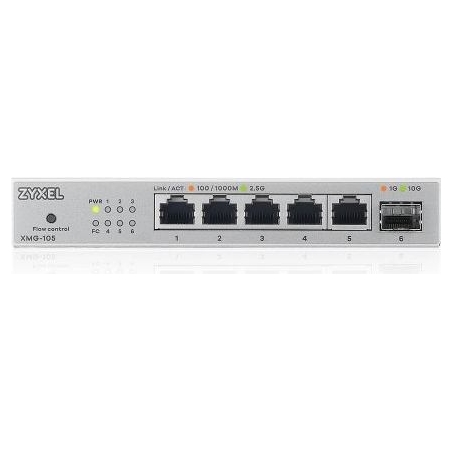 Zyxel XMG-105 5 PORTS 2,5G + 1 SFP+ MULTIGIG UNMANAGED DESKTOP SWITCH (2Y WARRANTY)
