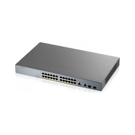 Zyxel GS1350-26HP, 26 PORT MANAGED CCTV POE SWITCH, LONG RANGE, 375W (1 YEAR NCC PRO PACK LICENSE BUNDLED) (5Y WARRANTY)