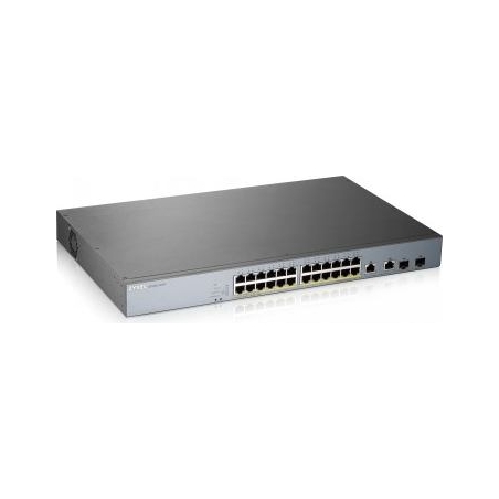 Zyxel GS1350-26HP, 26 PORT MANAGED CCTV POE SWITCH, LONG RANGE, 375W (1 YEAR NCC PRO PACK LICENSE BUNDLED) (5Y WARRANTY)